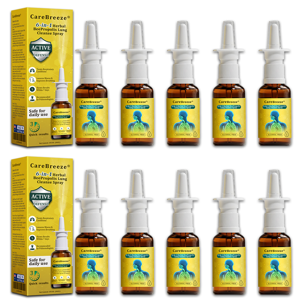 🐝AU Official Store:CareBreeze® 6-in-1 Herbal BeePropolis Lung Cleanse Spray(👨⚕️Directly acts on COPD, asthma, chronic bronchitis (CB), respiratory infections, lung cancer, sinusitis, and other conditions)