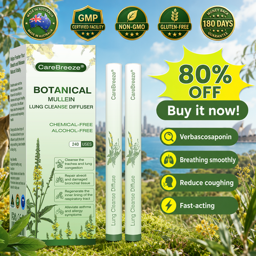 🇦🇺✅CareBreeze® Botanical Mullein Lung Cleanse Diffuser(🫁Cough, Pharyngitis, shortness of breath, sputum, stuffy nose, bronchitis, bronchitis, allergy symptoms, lung discomfort💝)
