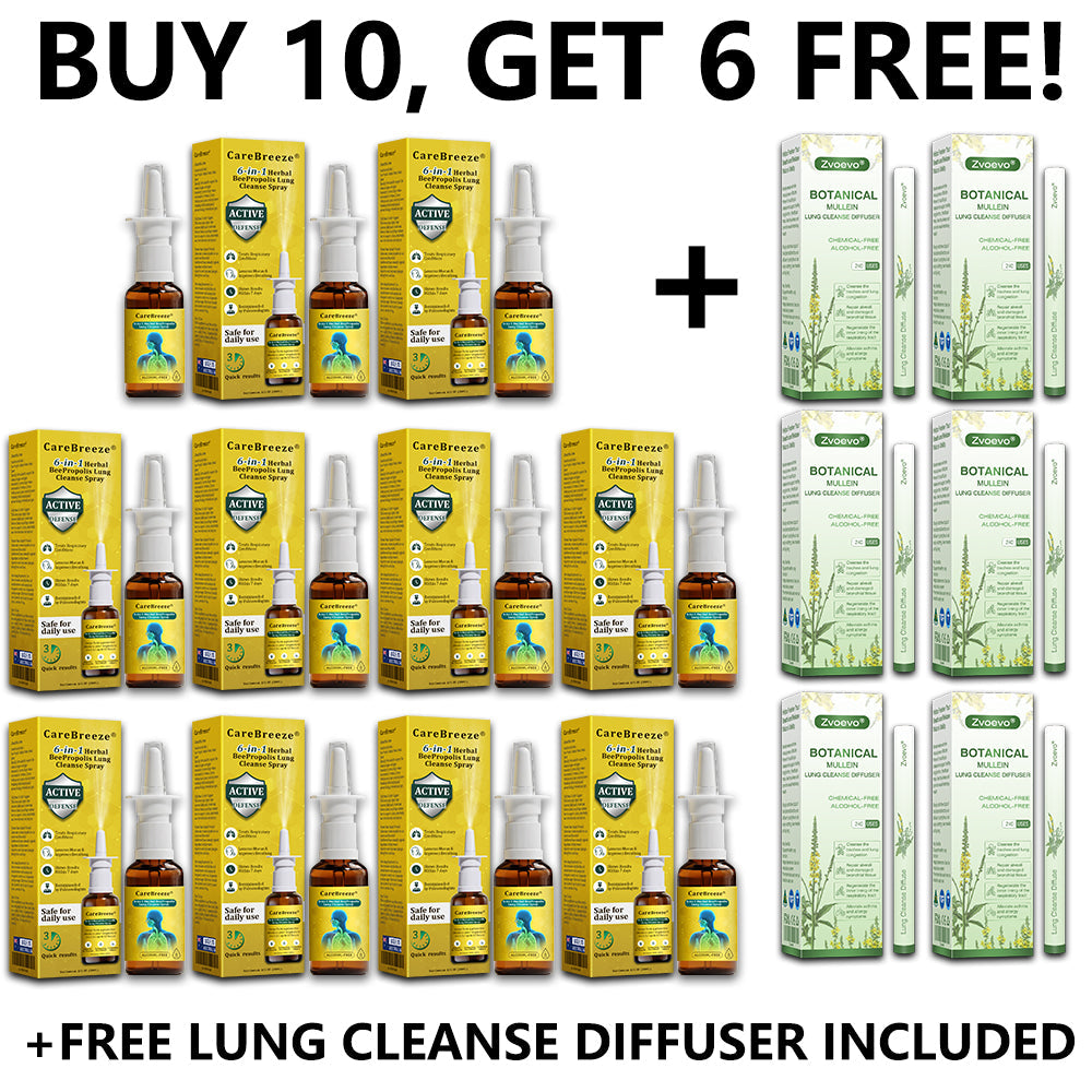🐝AU Official Store:CareBreeze® 6-in-1 Herbal BeePropolis Lung Cleanse Spray（👨‍⚕️Directly acts on COPD, asthma, chronic bronchitis (CB), respiratory infections, lung cancer, sinusitis, and other conditions）