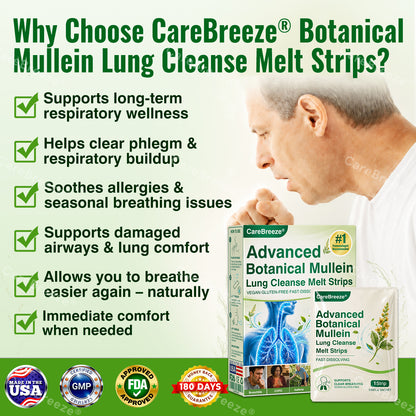 -CareBreeze® Advanced Botanical Mullein Lung Cleanse Melt Strips