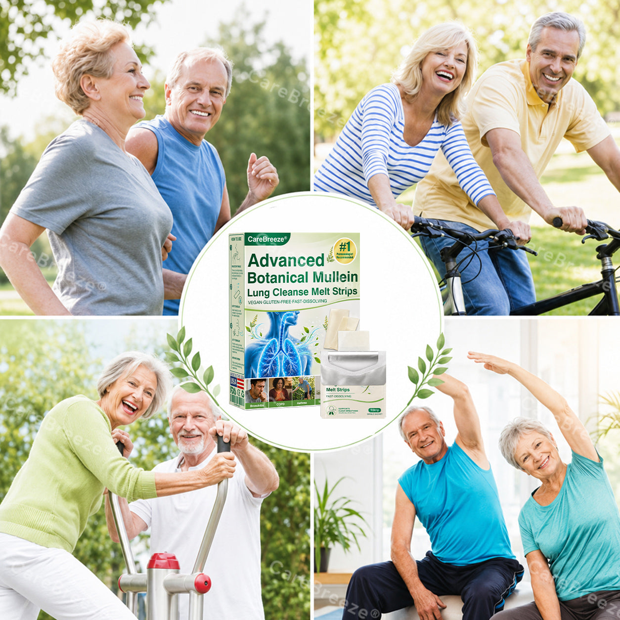 -CareBreeze® Advanced Botanical Mullein Lung Cleanse Melt Strips