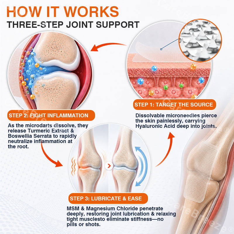 🦵✅🇦🇺 CareBreeze® Pain-Relief Bone-Healing Microneedle Patch(🧑‍⚕️Reducing joint swelling, pain, stiffness, redness, warmth, soreness, and joint fatigue)