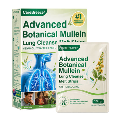 🇦🇺 ✅CareBreeze® Advanced Botanical Mullein Lung Cleanse Melt Strips（👨‍⚕️Directly acts on COPD, asthma, chronic bronchitis (CB), respiratory infections, lung cancer, sinusitis, and other conditions）