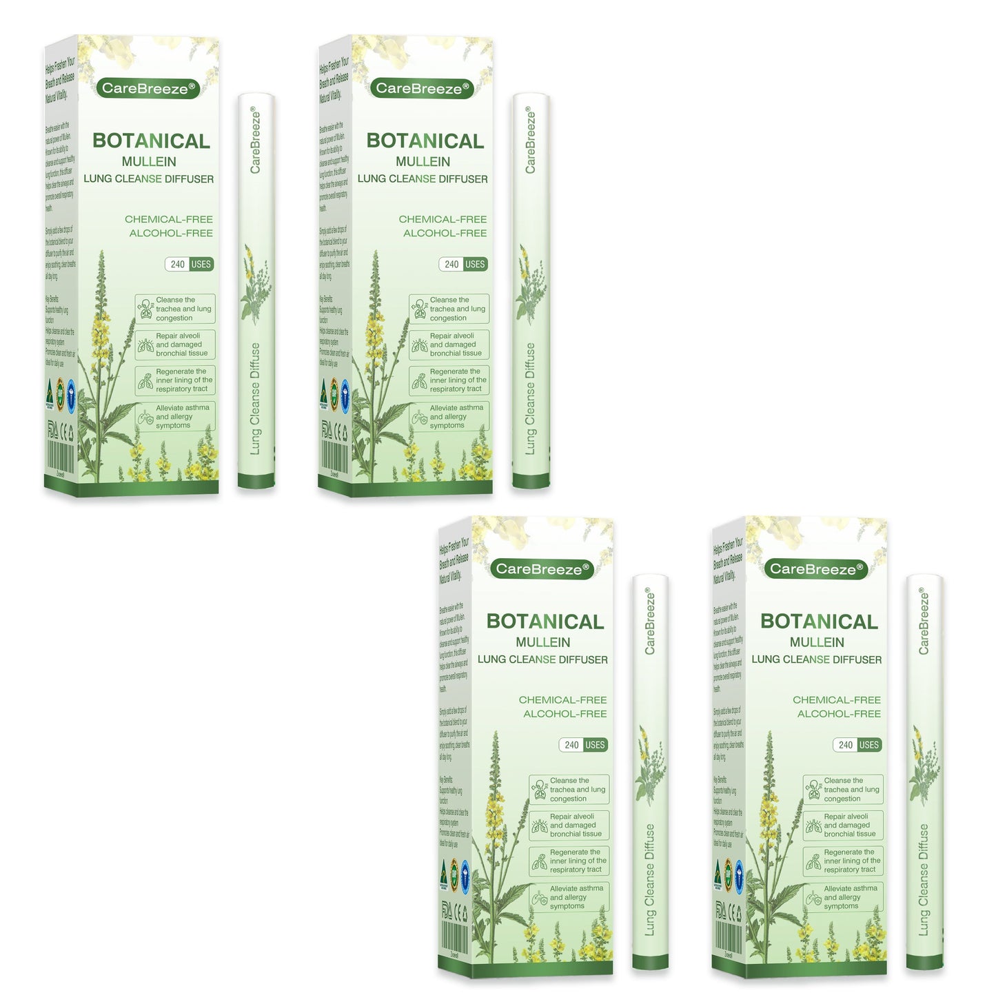 🇦🇺✅CareBreeze® Botanical Mullein Lung Cleanse Diffuser(🫁Cough, Pharyngitis, shortness of breath, sputum, stuffy nose, bronchitis, bronchitis, allergy symptoms, lung discomfort💝)