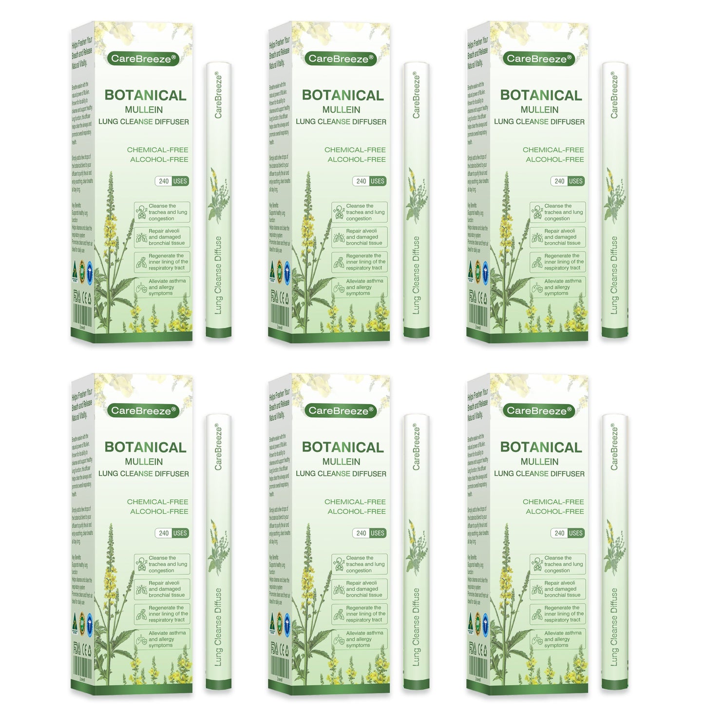 🇦🇺✅CareBreeze® Botanical Mullein Lung Cleanse Diffuser(🫁Cough, Pharyngitis, shortness of breath, sputum, stuffy nose, bronchitis, bronchitis, allergy symptoms, lung discomfort💝)