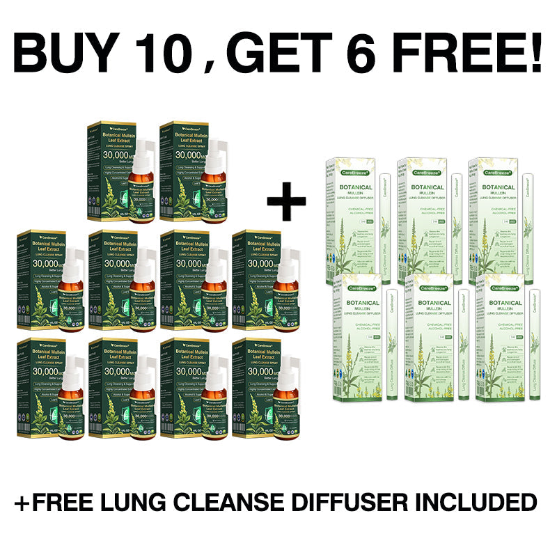 🛡️✅Official Store:CareBreeze® Botanical Mullein Leaf Extract Lung Cleanse Spray🫁（👨‍⚕️Directly acts on COPD, asthma, chronic bronchitis (CB), respiratory infections, lung cancer, sinusitis, and other conditions）