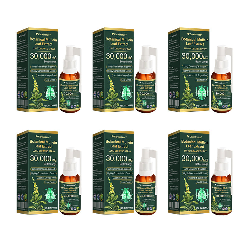 🛡️✅Official Store:CareBreeze® Botanical Mullein Leaf Extract Lung Cleanse Spray🫁（👨‍⚕️Directly acts on COPD, asthma, chronic bronchitis (CB), respiratory infections, lung cancer, sinusitis, and other conditions）