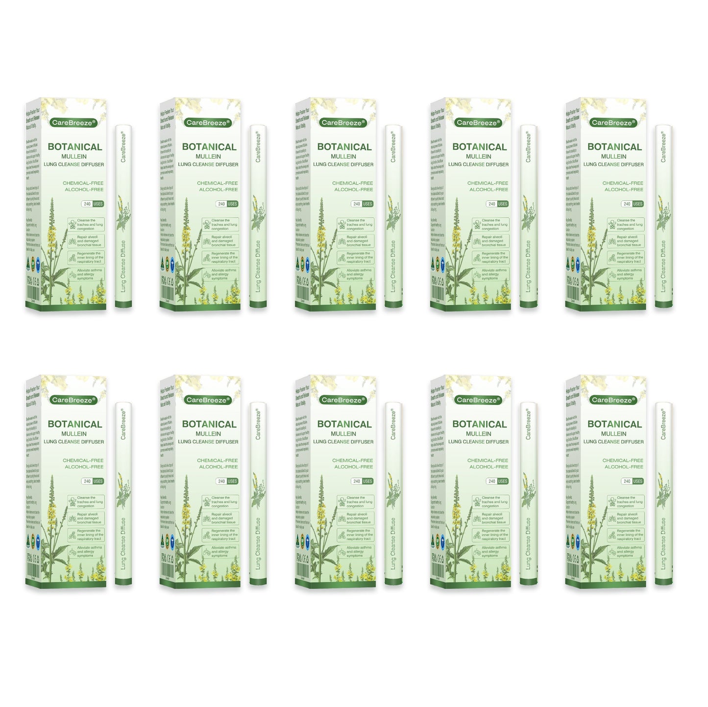 🇦🇺✅CareBreeze® Botanical Mullein Lung Cleanse Diffuser(🫁Cough, Pharyngitis, shortness of breath, sputum, stuffy nose, bronchitis, bronchitis, allergy symptoms, lung discomfort💝)