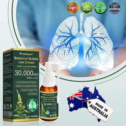 🛡️✅Official Store:CareBreeze® Botanical Mullein Leaf Extract Lung Cleanse Spray🫁（👨‍⚕️Directly acts on COPD, asthma, chronic bronchitis (CB), respiratory infections, lung cancer, sinusitis, and other conditions）
