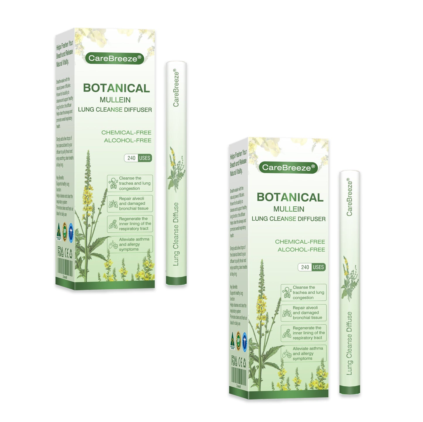 🇦🇺✅CareBreeze® Botanical Mullein Lung Cleanse Diffuser(🫁Cough, Pharyngitis, shortness of breath, sputum, stuffy nose, bronchitis, bronchitis, allergy symptoms, lung discomfort💝)