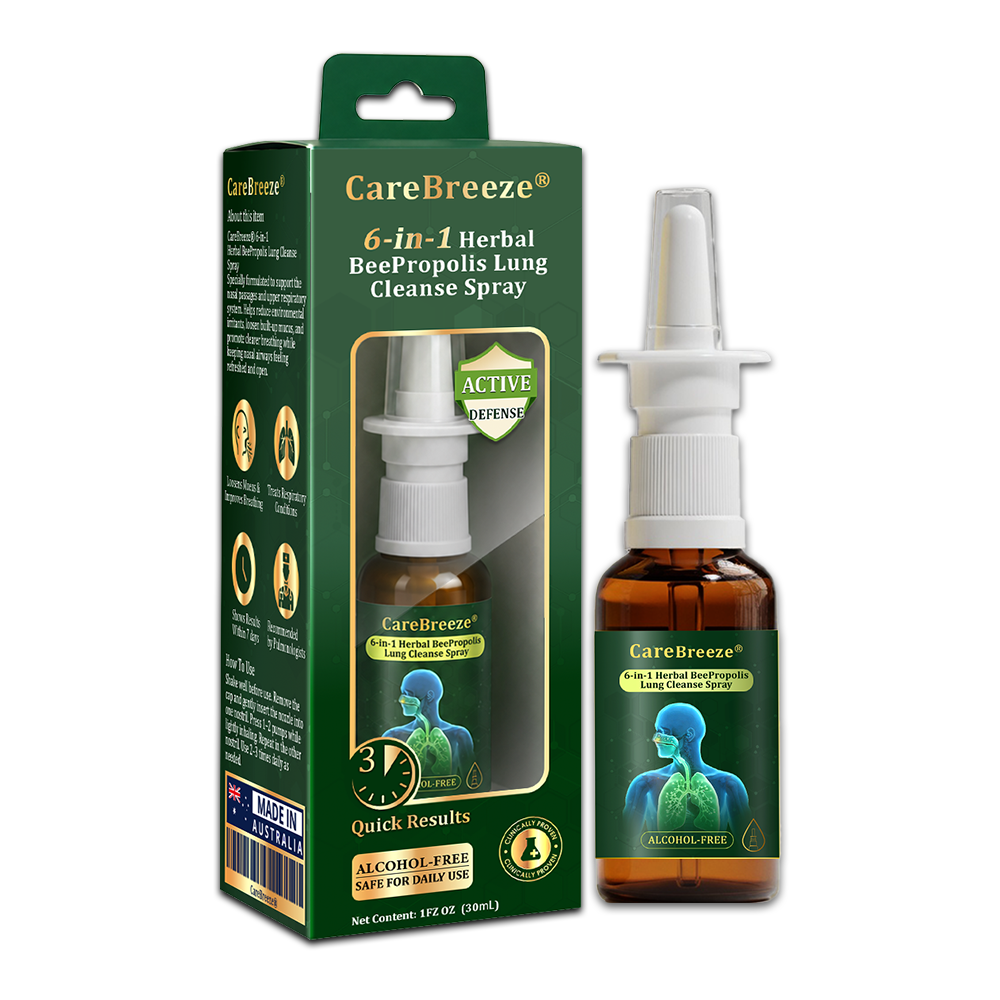 💖💖🇦🇺 Official Store:CareBreeze® 6-in-1 Herbal BeePropolis Lung Cleanse Spray🐝（👨‍⚕️Directly acts on COPD, asthma, chronic bronchitis (CB), respiratory infections, lung cancer, sinusitis, and other conditions）
