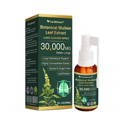 🛡️✅Official Store:CareBreeze® Botanical Mullein Leaf Extract Lung Cleanse Spray🫁（👨‍⚕️Directly acts on COPD, asthma, chronic bronchitis (CB), respiratory infections, lung cancer, sinusitis, and other conditions）