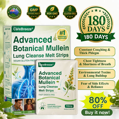 🇦🇺 ✅CareBreeze® Advanced Botanical Mullein Lung Cleanse Melt Strips（👨‍⚕️Directly acts on COPD, asthma, chronic bronchitis (CB), respiratory infections, lung cancer, sinusitis, and other conditions）