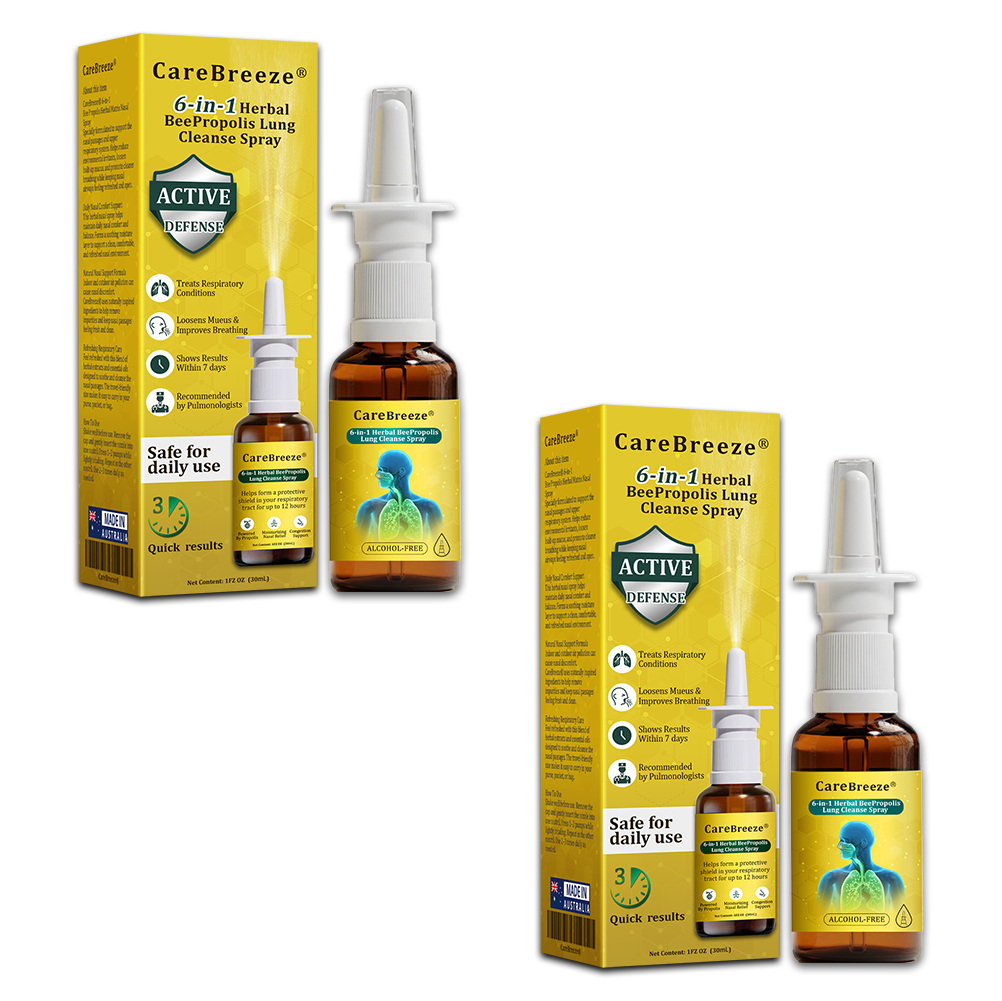 🐝AU Official Store:CareBreeze® 6-in-1 Herbal BeePropolis Lung Cleanse Spray（👨‍⚕️Directly acts on COPD, asthma, chronic bronchitis (CB), respiratory infections, lung cancer, sinusitis, and other conditions）