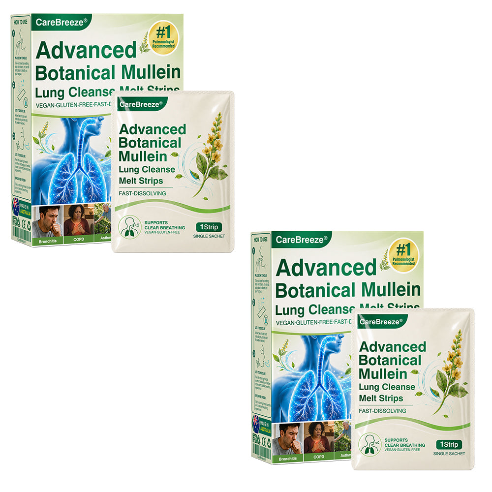🇦🇺 ✅CareBreeze® Advanced Botanical Mullein Lung Cleanse Melt Strips（👨‍⚕️Directly acts on COPD, asthma, chronic bronchitis (CB), respiratory infections, lung cancer, sinusitis, and other conditions）