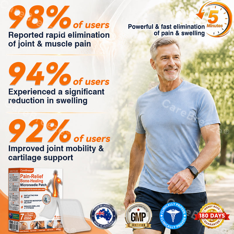 🦵✅🇦🇺 CareBreeze® Pain-Relief Bone-Healing Microneedle Patch(🧑‍⚕️Reducing joint swelling, pain, stiffness, redness, warmth, soreness, and joint fatigue)