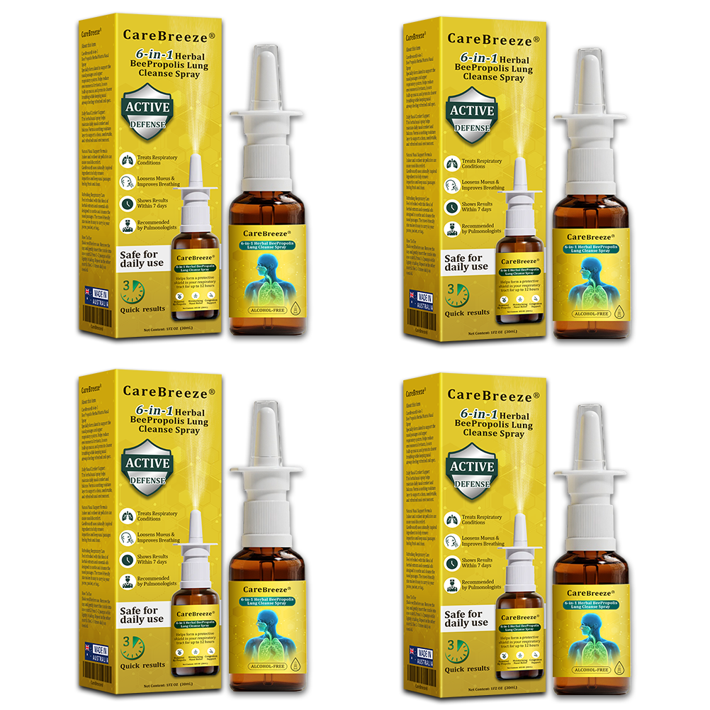 🐝AU Official Store:CareBreeze® 6-in-1 Herbal BeePropolis Lung Cleanse Spray（👨‍⚕️Directly acts on COPD, asthma, chronic bronchitis (CB), respiratory infections, lung cancer, sinusitis, and other conditions）