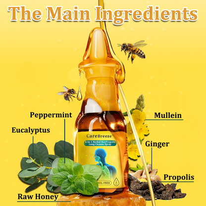 🐝AU Official Store:CareBreeze® 6-in-1 Herbal BeePropolis Lung Cleanse Spray（👨‍⚕️Directly acts on COPD, asthma, chronic bronchitis (CB), respiratory infections, lung cancer, sinusitis, and other conditions）