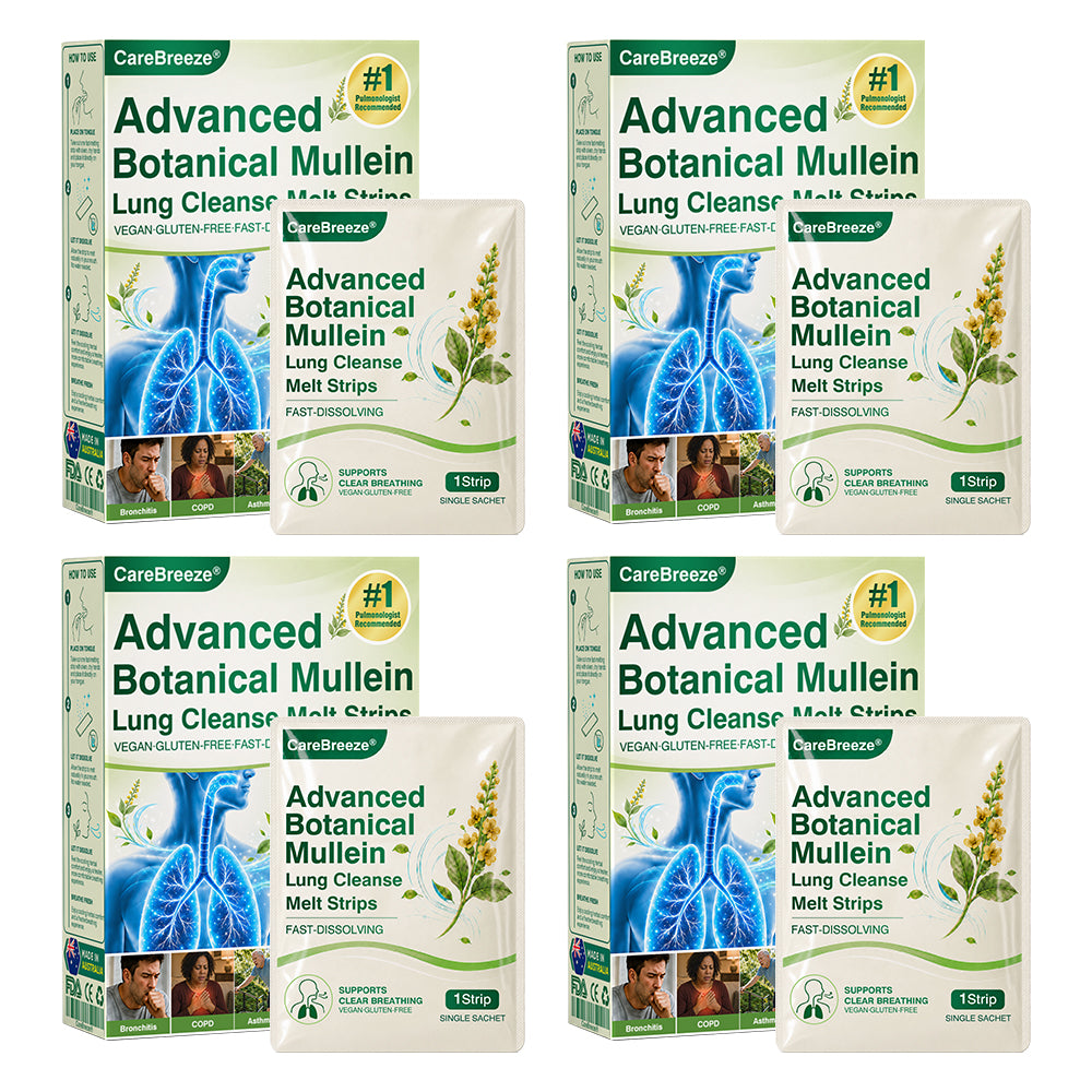 🇦🇺 ✅CareBreeze® Advanced Botanical Mullein Lung Cleanse Melt Strips（👨‍⚕️Directly acts on COPD, asthma, chronic bronchitis (CB), respiratory infections, lung cancer, sinusitis, and other conditions）