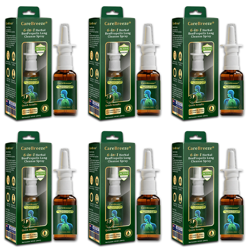 💖💖🇦🇺 Official Store:CareBreeze® 6-in-1 Herbal BeePropolis Lung Cleanse Spray🐝（👨‍⚕️Directly acts on COPD, asthma, chronic bronchitis (CB), respiratory infections, lung cancer, sinusitis, and other conditions）