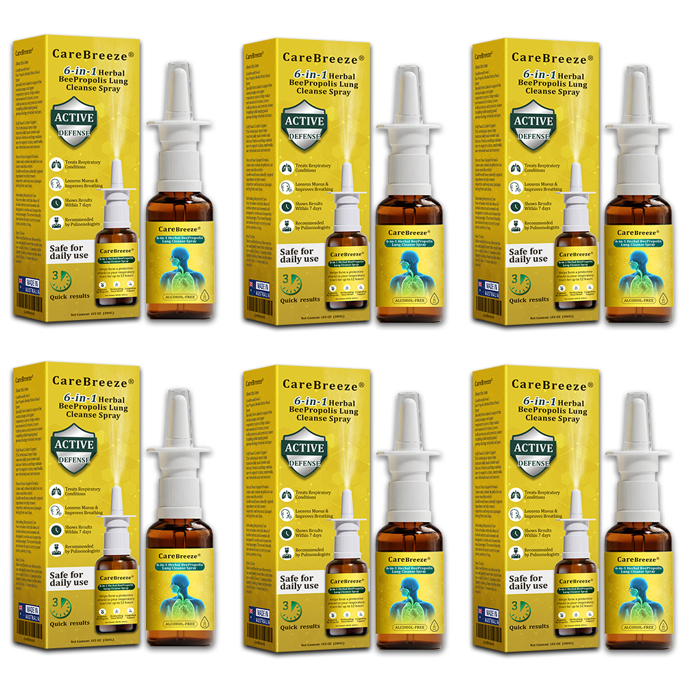 🐝AU Official Store:CareBreeze® 6-in-1 Herbal BeePropolis Lung Cleanse Spray（👨‍⚕️Directly acts on COPD, asthma, chronic bronchitis (CB), respiratory infections, lung cancer, sinusitis, and other conditions）