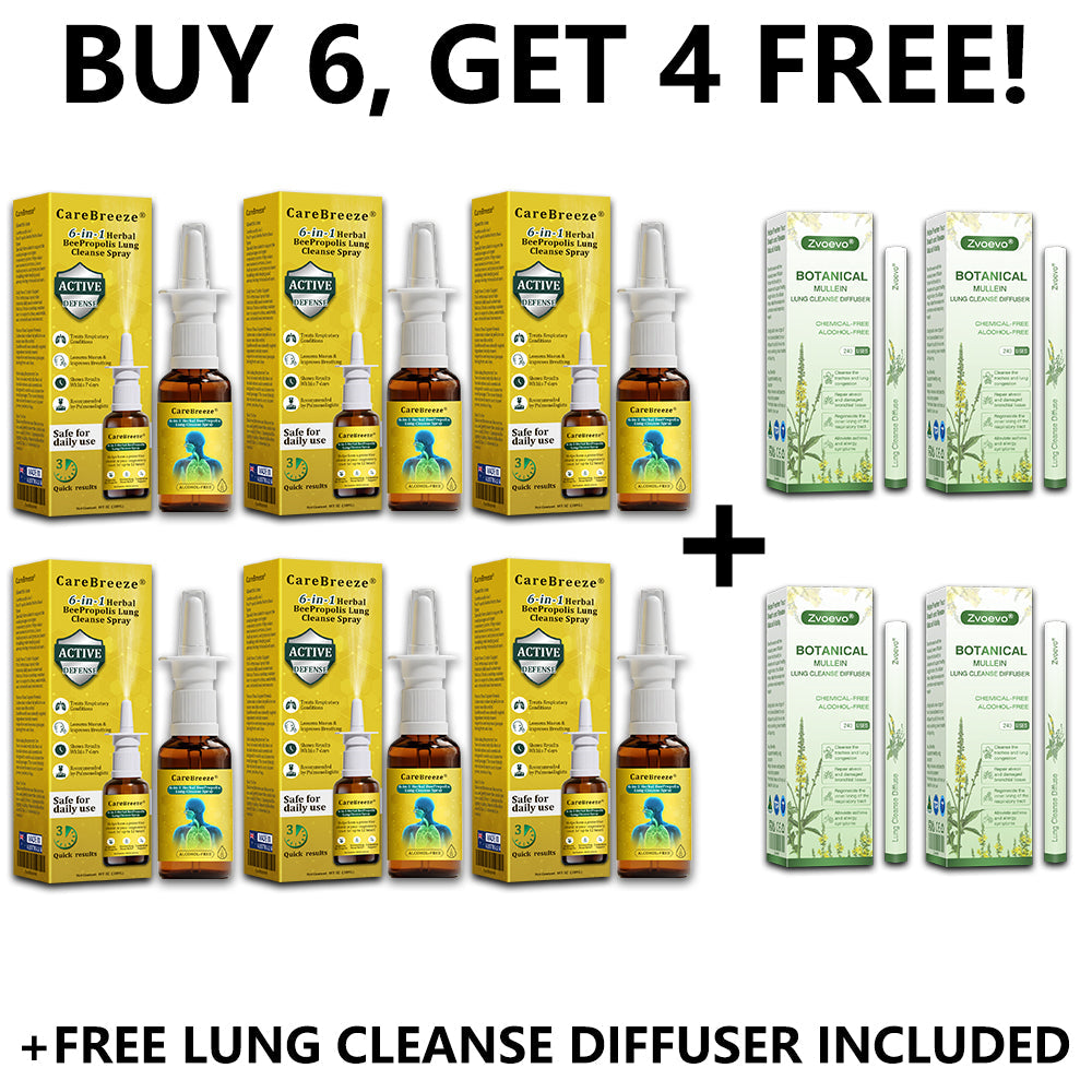 🐝AU Official Store:CareBreeze® 6-in-1 Herbal BeePropolis Lung Cleanse Spray（👨‍⚕️Directly acts on COPD, asthma, chronic bronchitis (CB), respiratory infections, lung cancer, sinusitis, and other conditions）