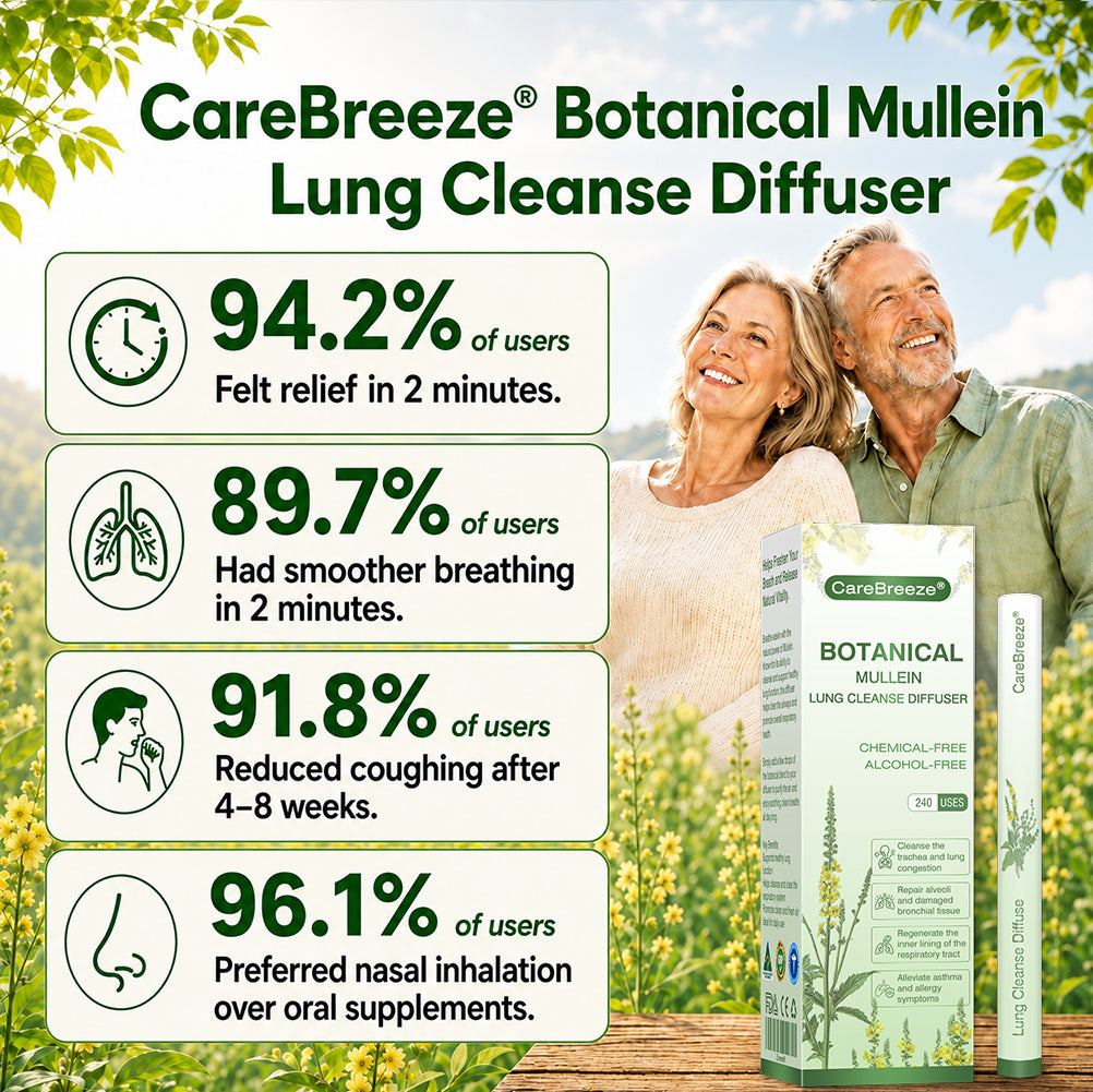 CareBreeze® Botanical Mullein Lung Cleanse Diffuser(🫁Cough, Pharyngitis, shortness of breath, sputum, stuffy nose, bronchitis, bronchitis, allergy symptoms, lung discomfort💝)