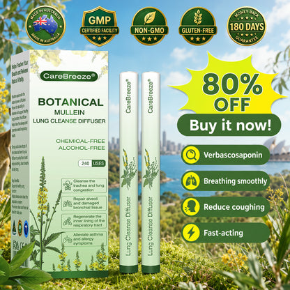 CareBreeze® Botanical Mullein Lung Cleanse Diffuser(🫁Cough, Pharyngitis, shortness of breath, sputum, stuffy nose, bronchitis, bronchitis, allergy symptoms, lung discomfort💝)